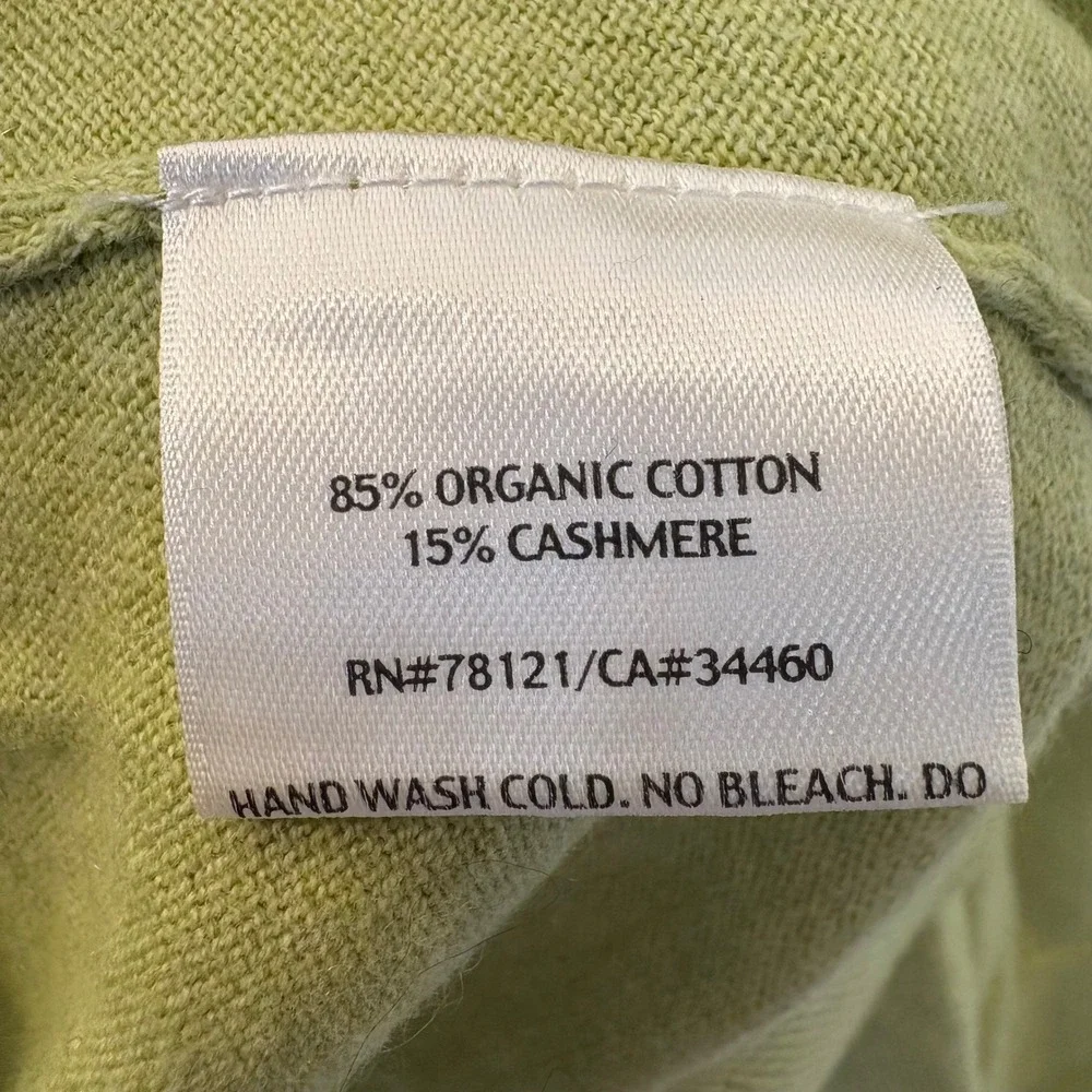 Eileen Fisher Cardigan Size Small Green Organic Cotton Cashmere - Picture 3 of 5
